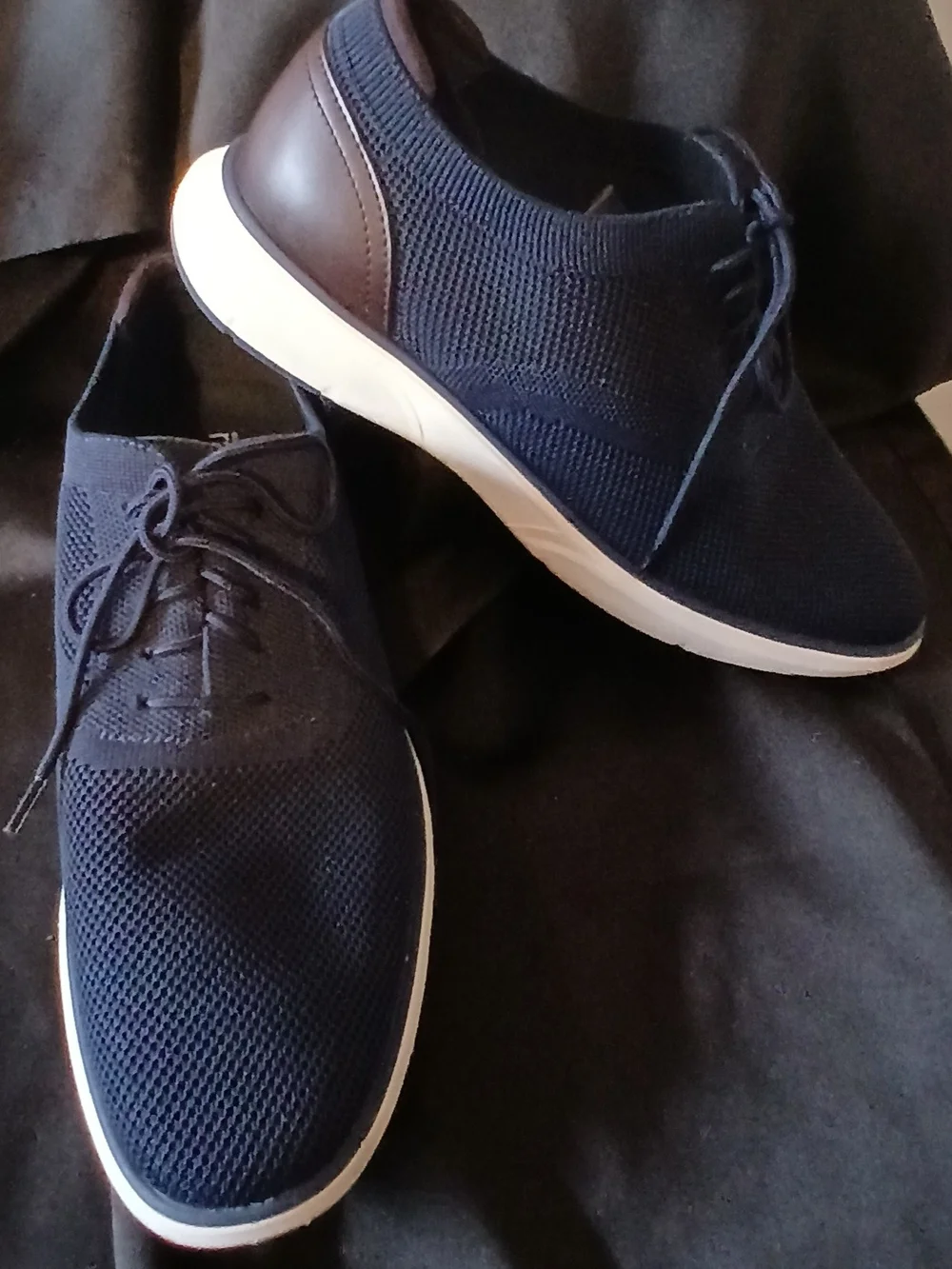 Men's Knit Derby Shoes in Navy - Casual Oxford Style